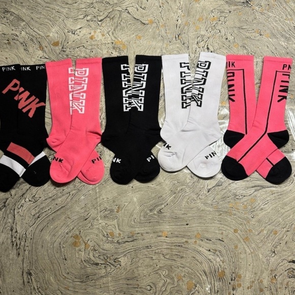 PINK Victoria's Secret Other - PINK Victoria's Secret Casual Socks - Black, White, Pink